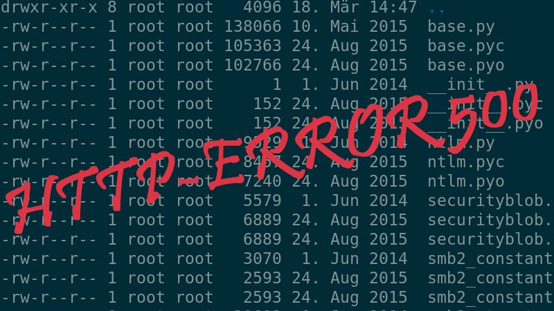Typo3-Installation auf  DomainFactory, der Fehler 500 